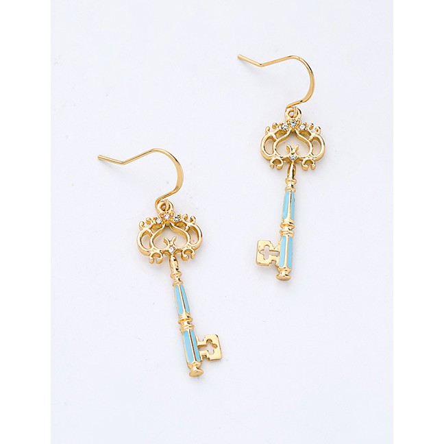 LRC Anting Gantung Fashion Gold Oil Drop Diamond Earrings F67643