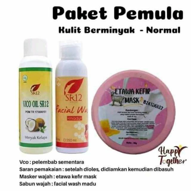 AMPUH  Mengatasi kulit berminyak / Paket pemula sr12 / Paket pemula untuk kulit kusam berminyak