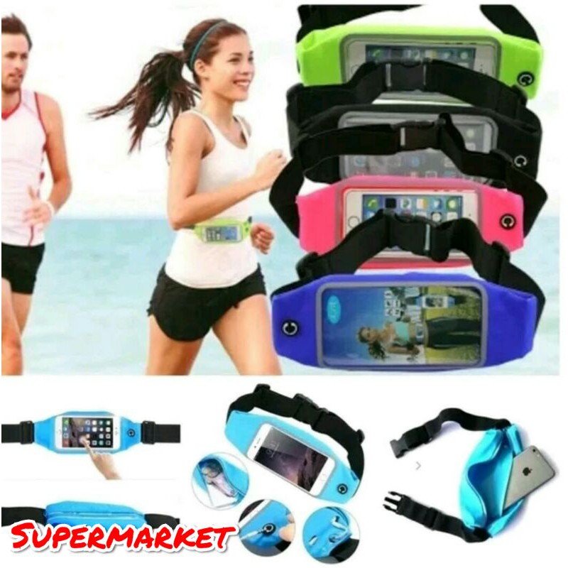 Waterpoof Joging Bag Tas Pinggang Hp Olahraga Dompet kartu Serbaguna