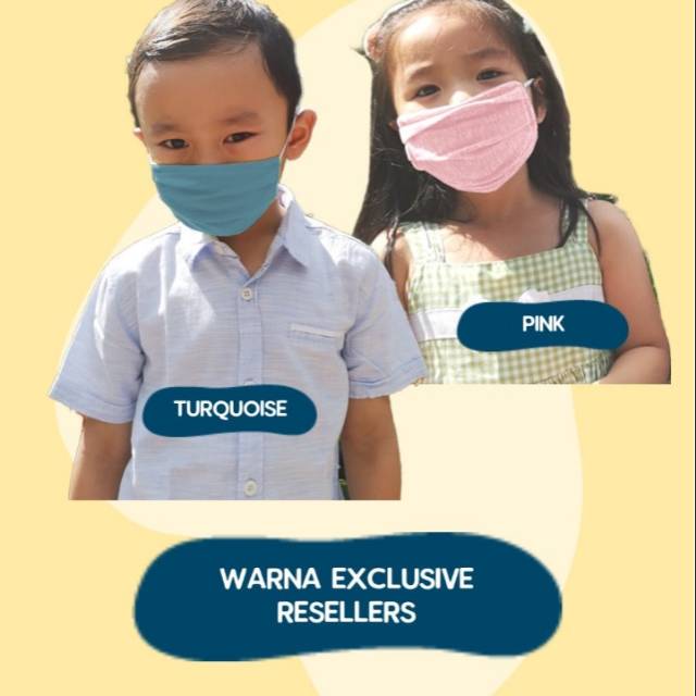 MASKER NON MEDIS ARDEN LEON - BAHAN KATUN DEWASA / ANAK / BAYI / HIJAB BROWN DARK GREY YELLOW PINK