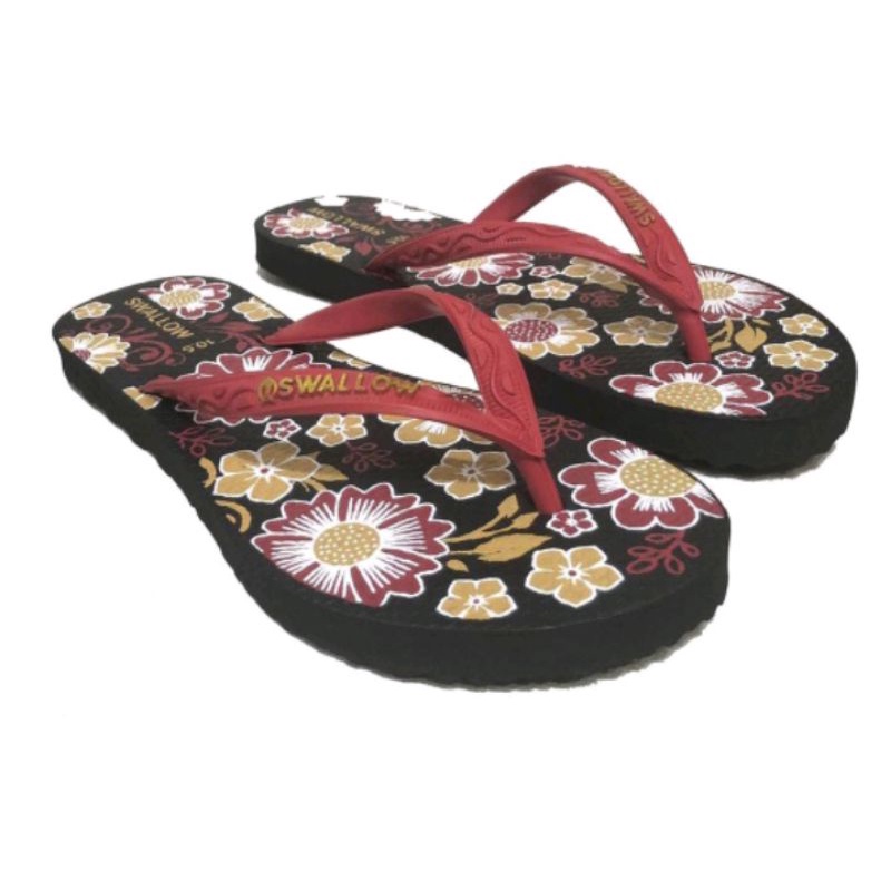 sandal jepit swalow floral _ Armi ukuran 9 / 9,5 / 10 / 10,5 / 11 untuk remaja &amp; dewasa