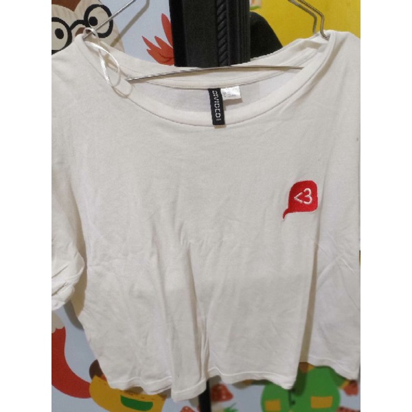 preloved t shirt crop hnm