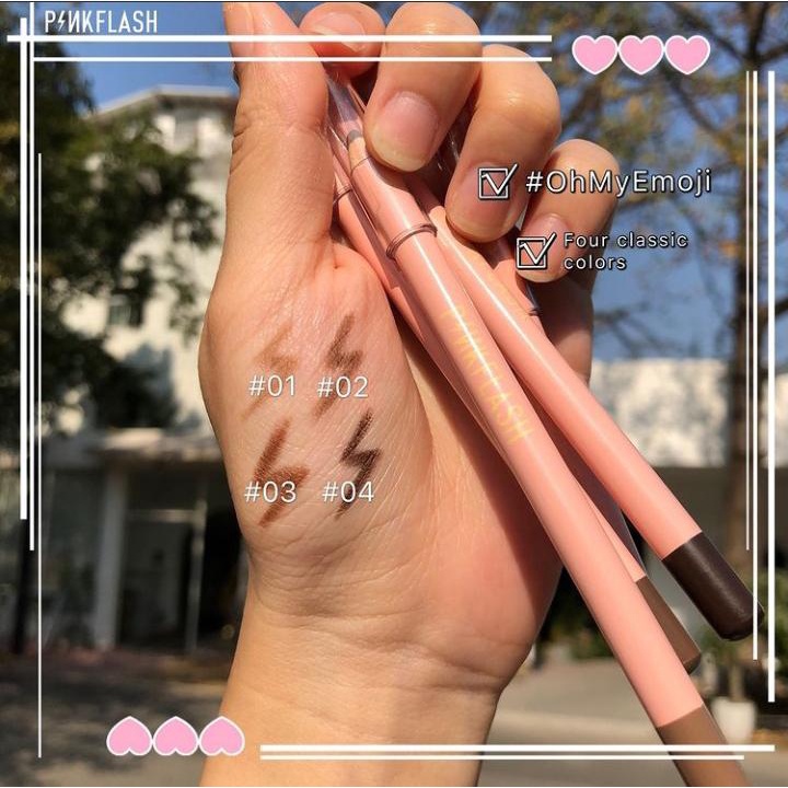 [TERMURAH] PINKFLASH Waterproof Easy Eyebrow Pencil | Pink Flash Pensil Alis | PINKFLASH Ohmyemoji Pensil Alis Anti Air Tahan Lama - PF E02