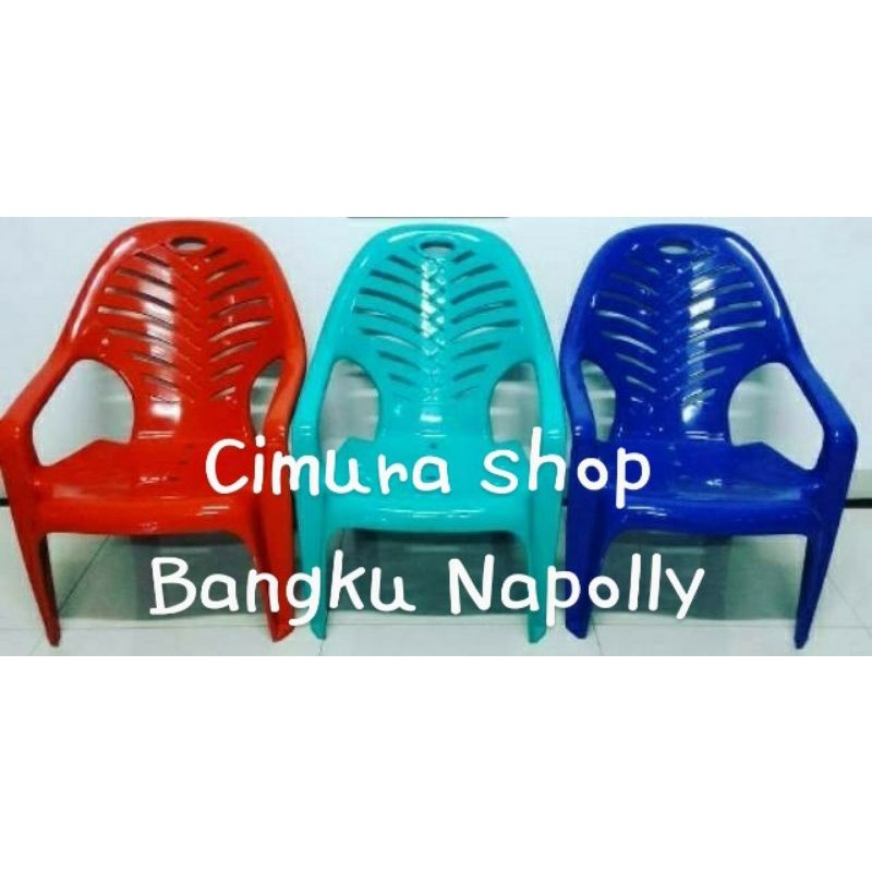 Bangku napolly/bangku santai/bangku ada senderannya/bangku murah/bangku berkualitas/bangku plastik/b