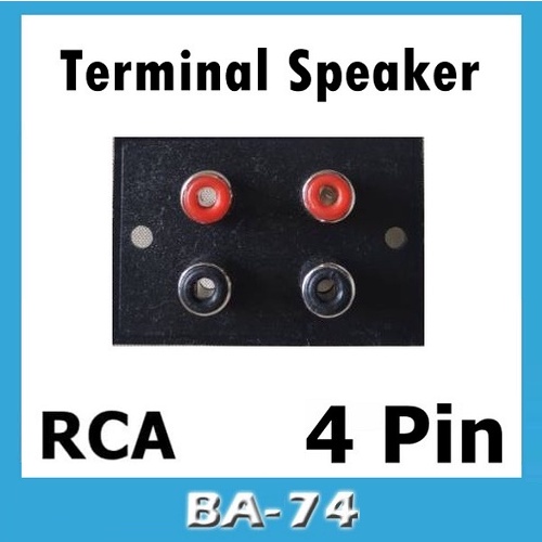 BA-74 Terminal Speaker Plastik 4 pin Socket soket Cover RCA 4 Lubang 4 Way Papan Kotak Segi Plate Input Phono Audio Connector