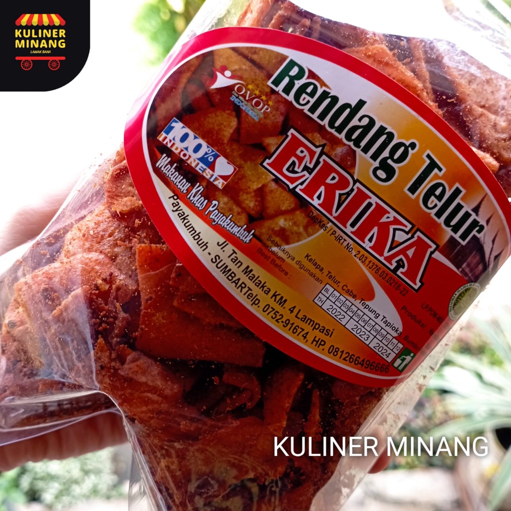 

Rendang Telur Erika Original Oleh Oleh Cemilan Payakumbuh Padang Khas Pariaman 200g Jajanan Snack Kuliner Minang Kabau AX00