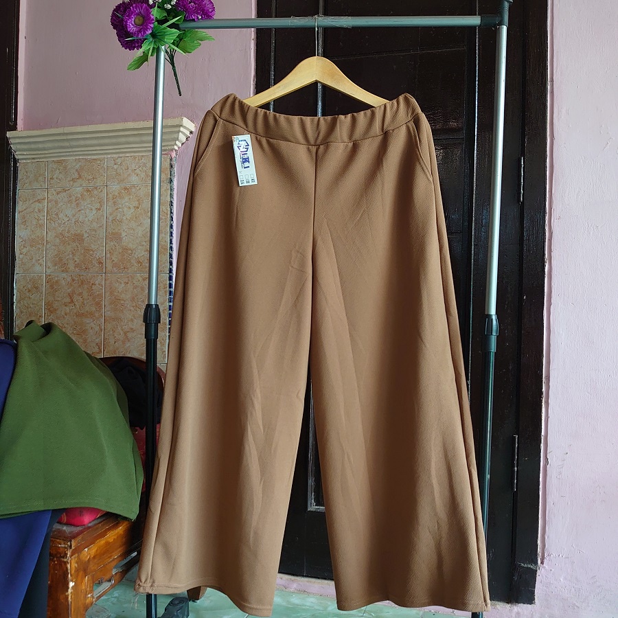 KULOT ALL SIZE JUMBO / Panjang &amp; Pendek Real Pict✅ CREPE PREMIUM ~ MELAR &amp; TEBAL NYAMAN | BB 50 s.d. 99kg / 4XL-5XL BIG SIZE celana panjang wanita/longgar XXXL/ibu hamil/kasual harian/loose pants/ootd other