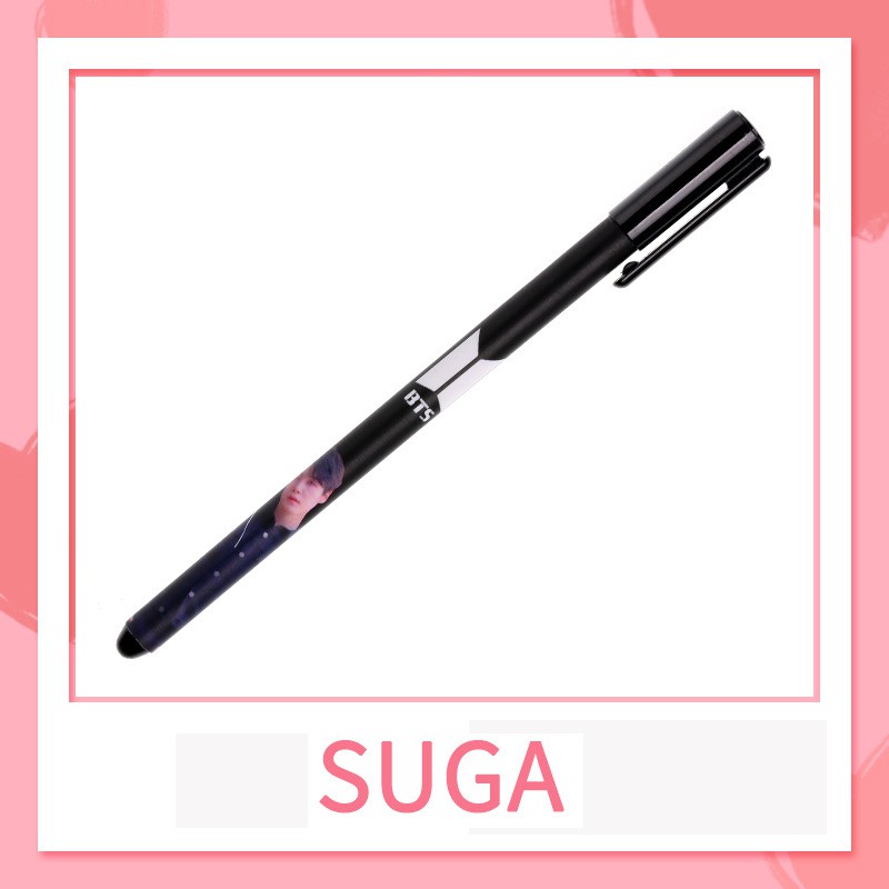 [Bayar Di Tempat]KPOP BTS Bangtan Boys Stationery Pulpen Gel Warna Hitam 0.38