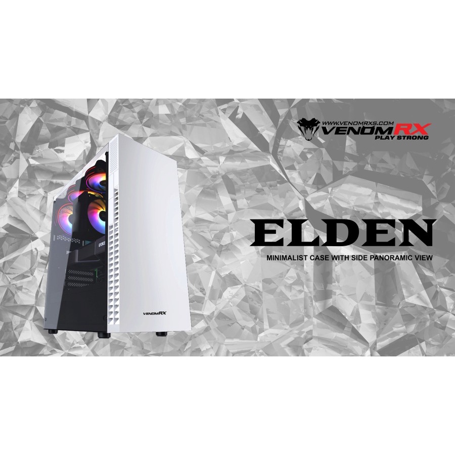 Casing VenomRX ELDEN White Tempered Glass Side Gaming Case