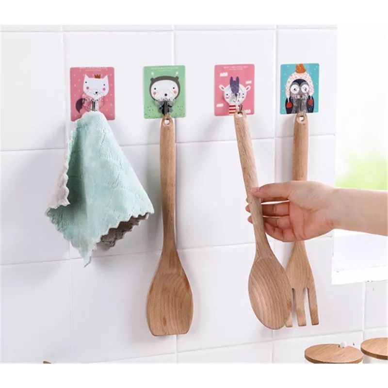 gantungan dinding tempel kuat serbaguna hook baju alat dapur  motif