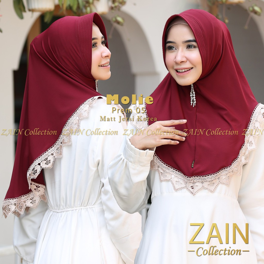 ZAIN COLLECTION TERBARU TERLARIS!! HIJAB INSTAN MINI BEST SELLER MOLIE PREM ORIGINAL VARIASI RENDA-5