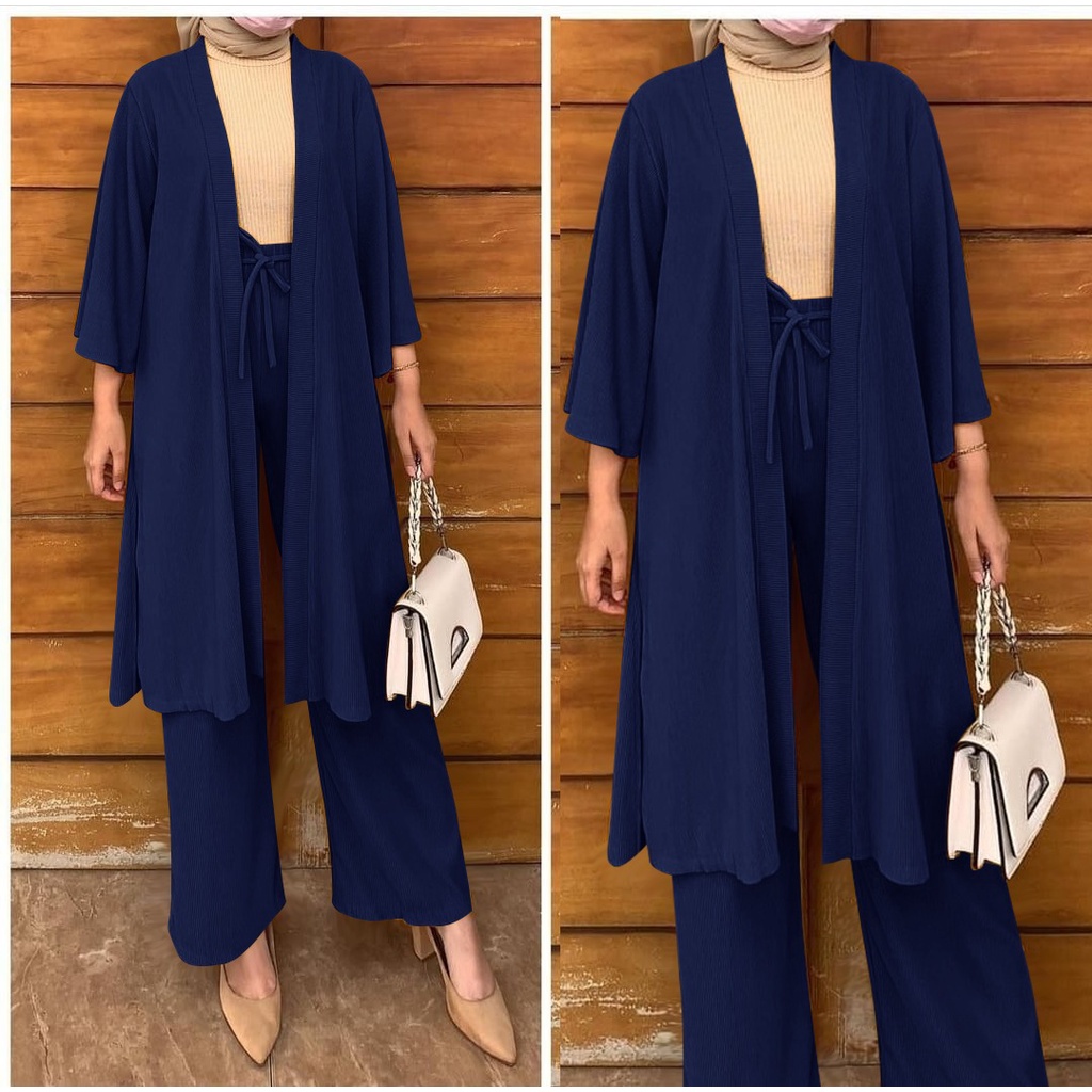 O2 Fashion / Set cardi venya 2in1 / bisa cod / stelan cardi bahan knit import halus dan adem
