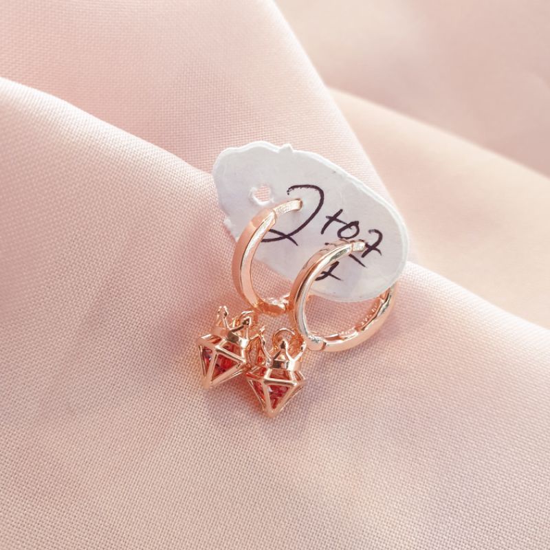 [NEW] Anting jepit dewasa birthstone mahkota emas asli kadar 375 8K, anting emas asli, perhiasan ema