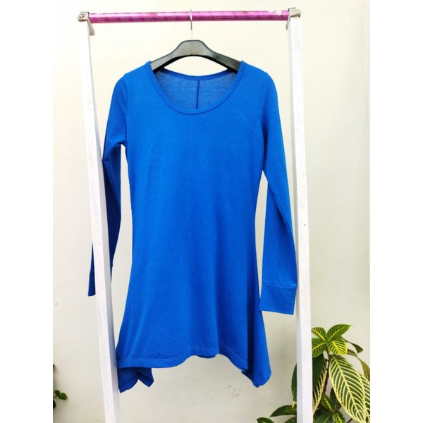 {PRELOVED MEDAN} PRELOVED TUNIK POLOS BIRU ELEKTRIK