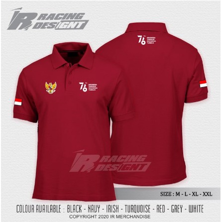 Poloshirt / Kaos Polo 76 Tahun Indonesia Tangguh Indonesia Tumbuh 17 Agustus 2021