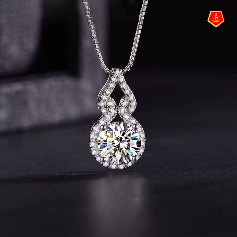 [Ready Stock]Moissanite Pendant Women's Classic Fashion Gourd Necklace