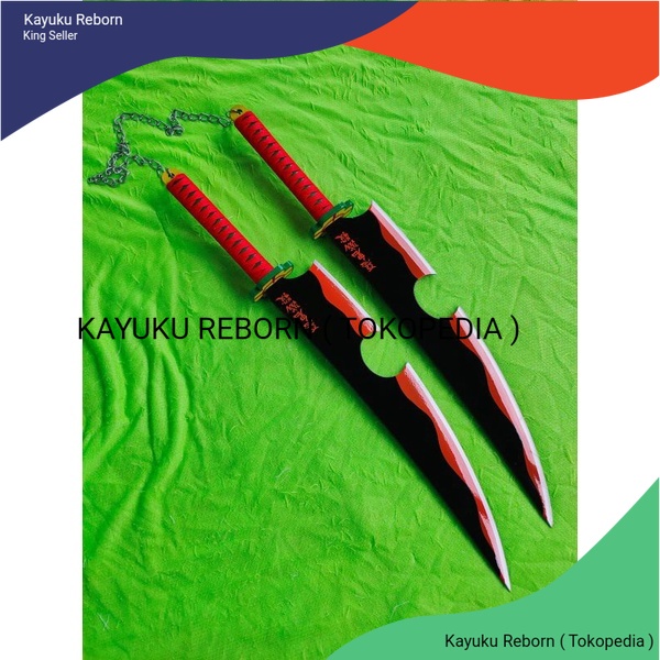 Pedang nichirin kayu uzui tengen demon slayer kimetsu no yaiba