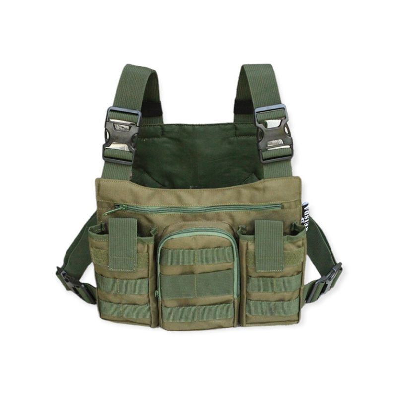 Tas dada chest bag rig neisda premium hijau army saku 3