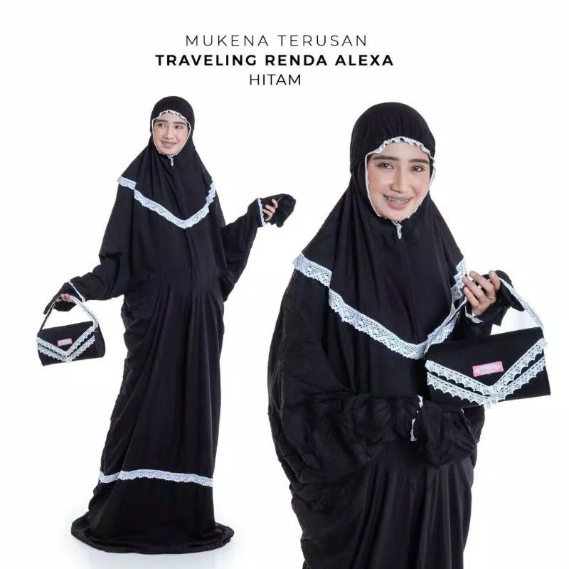 Mukena Terusan Traveling Renda Alexaa