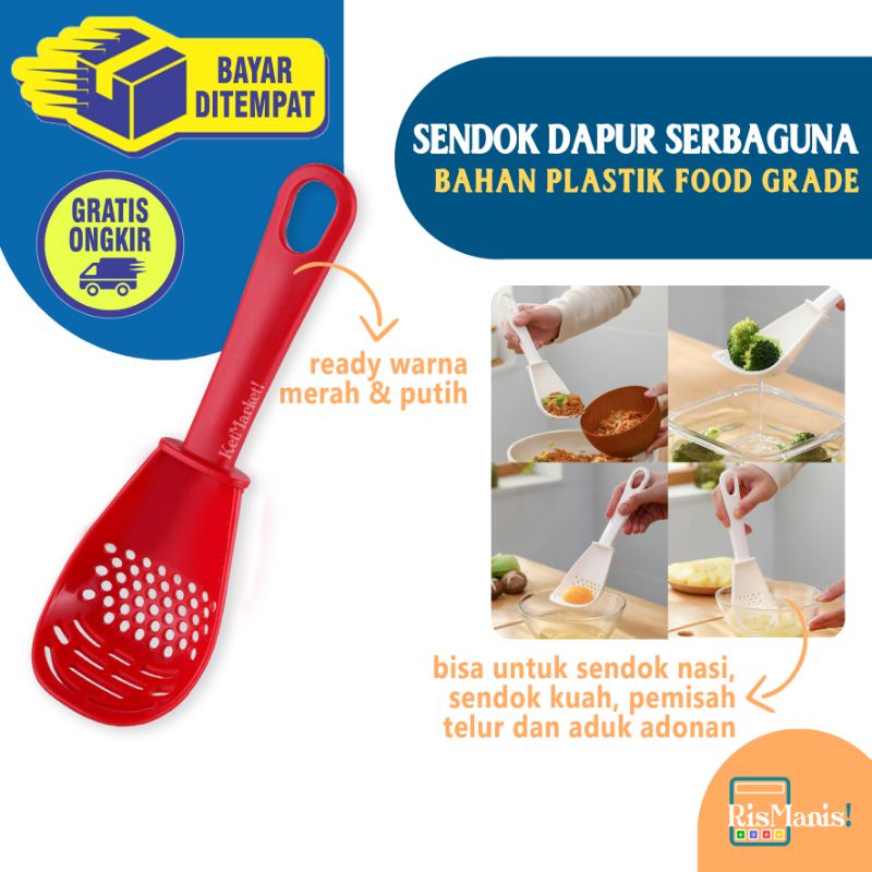 MULTI PURPOSE KITCHEN SPOON - Sendok Dapur Serbaguna Pemisah Telur Centong Nasi Sutil Masak Parutan