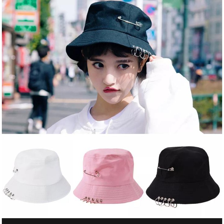 Bucket Hat Anting / Topi Bucket Anting Korean Look / Idol Kpop / Stylish and Trendy Laki Perempuan