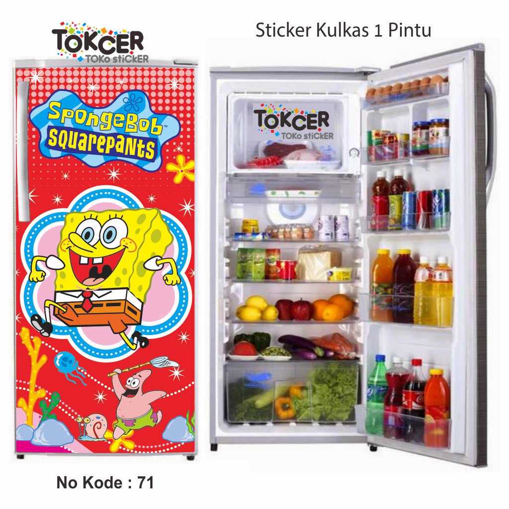 Sticker Kulkas 1 Pintu dan 2 Pintu SPONGEBOB