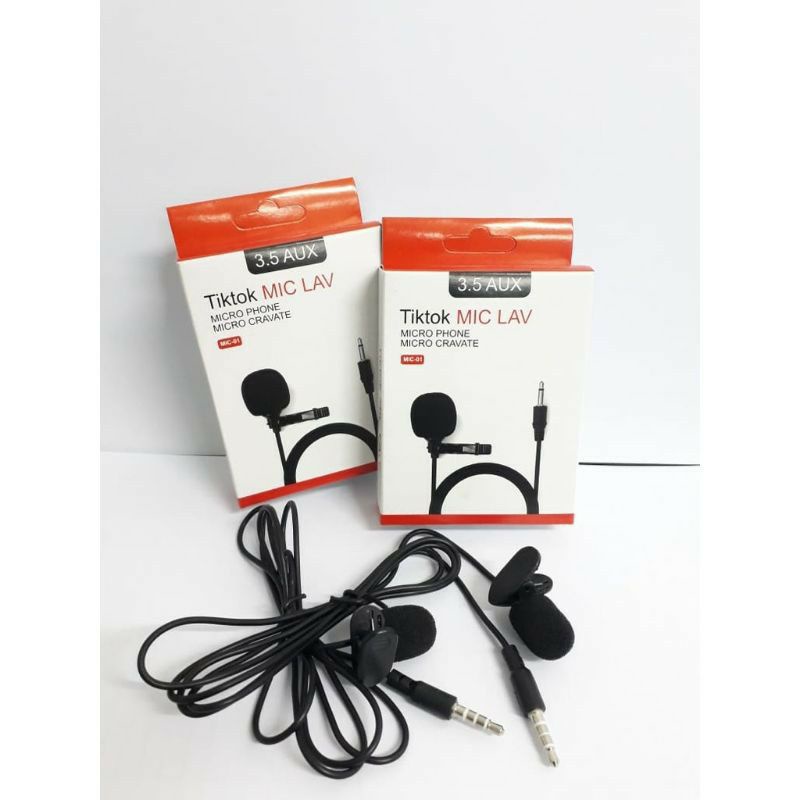 MIC CLIP ON YOUTUBER 3.5MM MICROPHONE WITH CLIP/MIC JEPIT/MIC CLIP ON TIKTOK NON PACKING