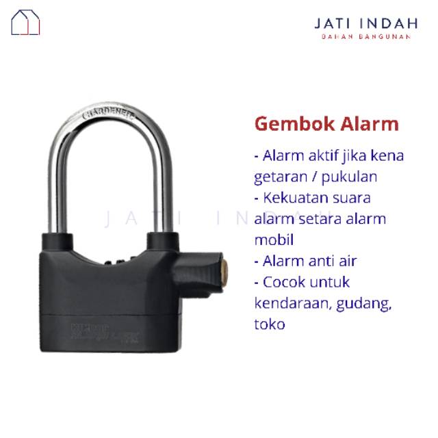 GEMBOK ALARM Kinbar Lock Leher Panjang 110db / Padlock