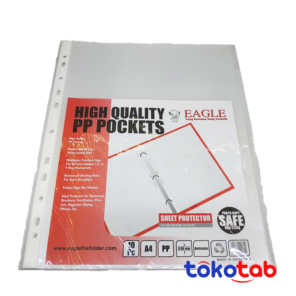 

Tokotab - Sheet Protector EAGLE UK A4 Isi 10 Lbr E219