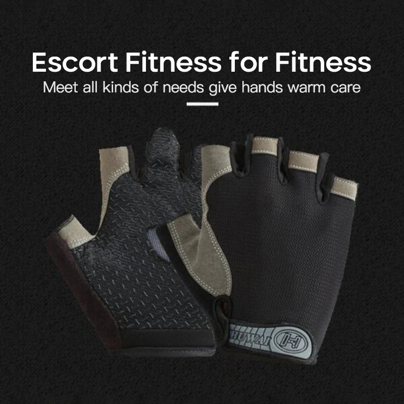 YGRETTE - TaffSPORT Huwai Sarung Tangan Half Finger Sepeda Gym  - Black Elegan Gloves