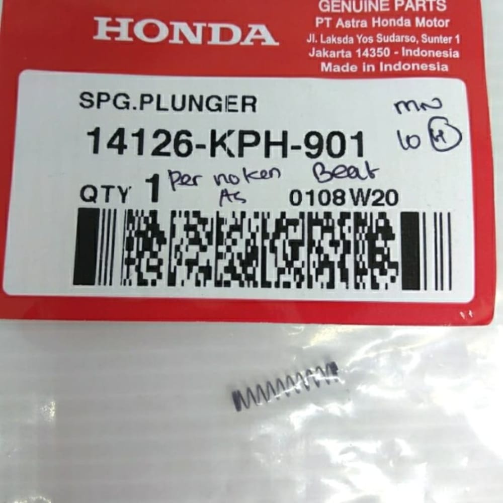 Spring Per Otomatis Noken As Plunger - Beat Spacy Karisma Asli Honda 14126KPH901