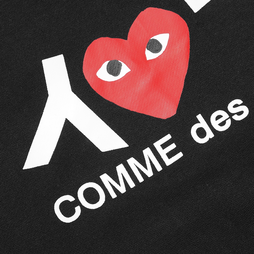 CDG Play Inverted Text Logo Sweatshirt Black