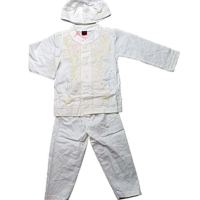 Special Baju Koko Bayi Laki Laki Putih Setelan Baju Muslim Bayi Laki Laki Tren Hot