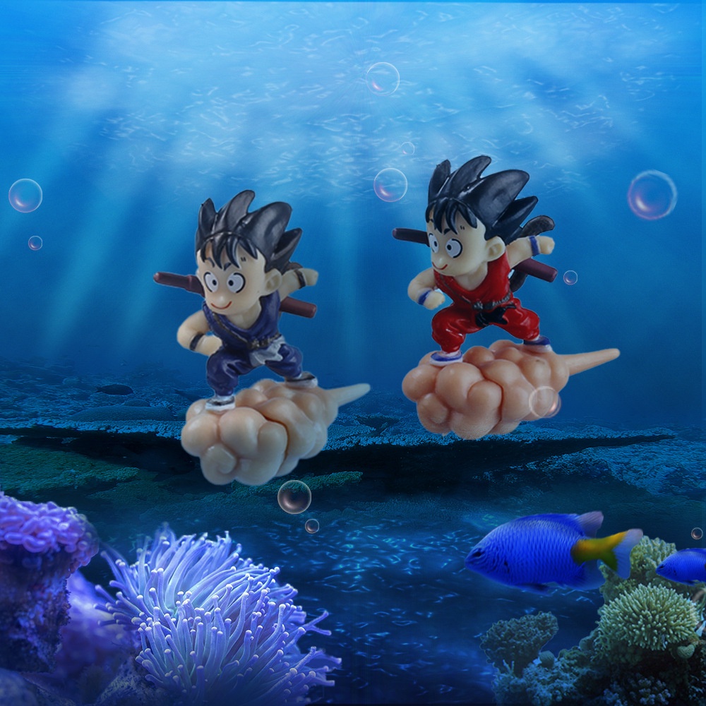 2022 Action Figure Son-Goku on Somersault Cloud Model Mengambang Untuk Dekorasi Akuarium Ikan