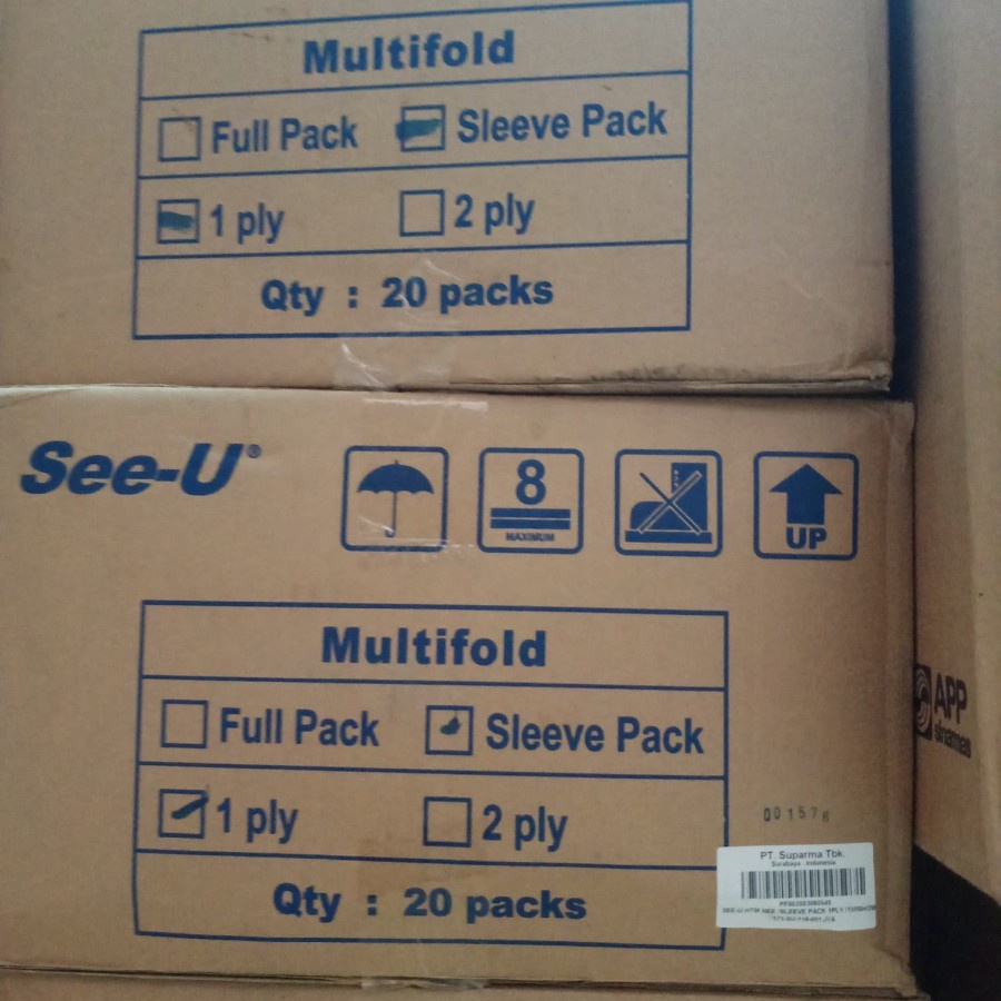 SEE-U tissue multifold Handtowel 150s 1 ply per dus isi 20 pack