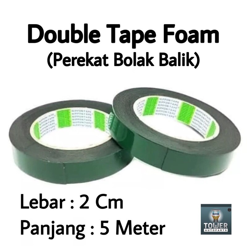 Double Tape / Doubletape / Dobeltip Foam - Lem Perekat Bolak Balik Bahan Busa High Quality