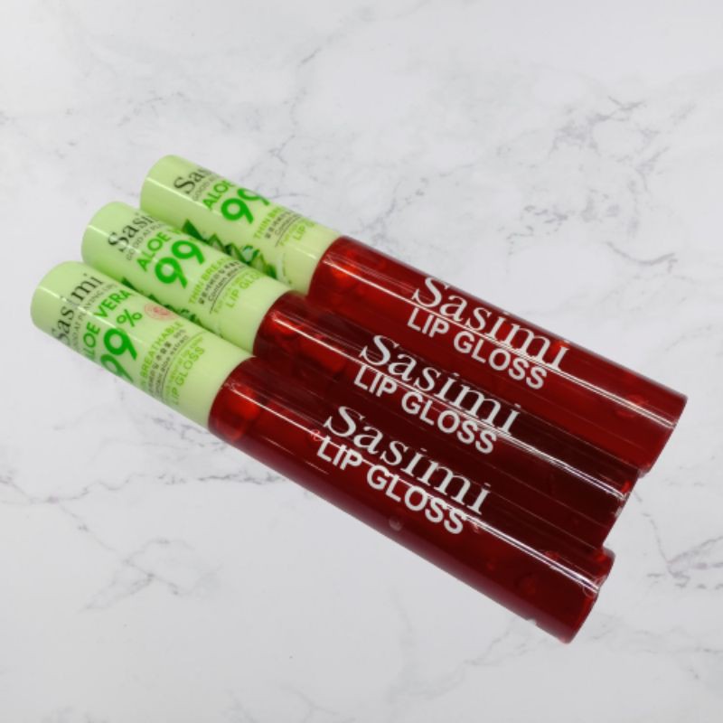 LIP TINT SASIMI ALOEVERA / LIPGLOS SASIMI 3.pcs