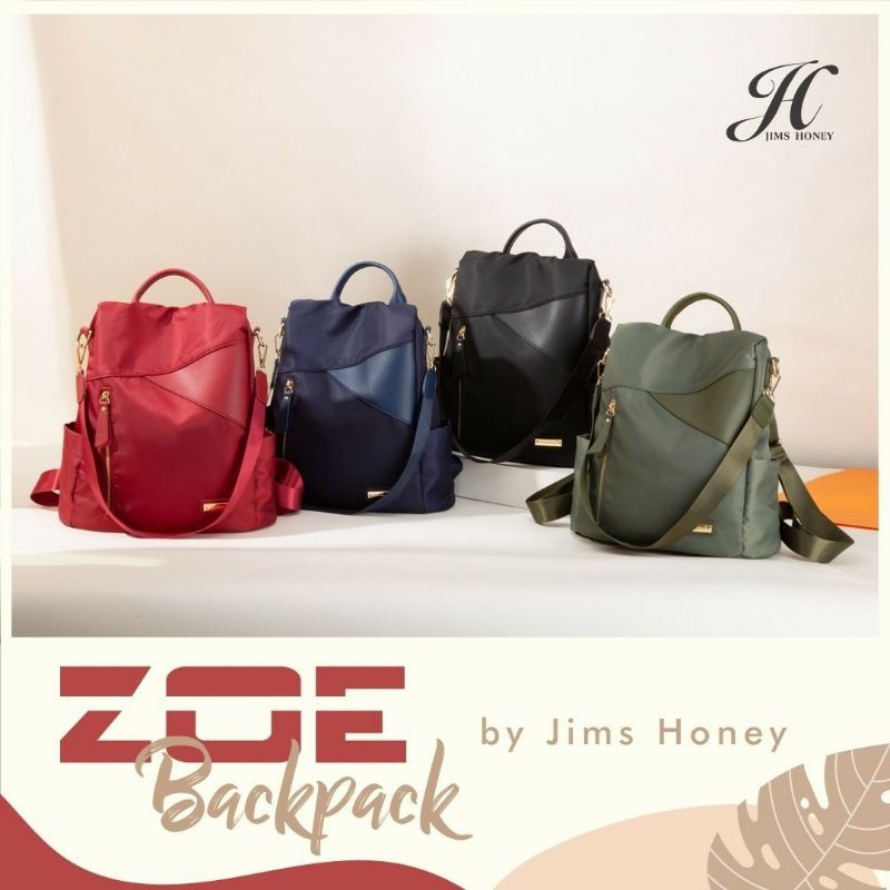 ZOE BACKPACK JIMS HONEY Tas Tote Ransel Wanita Fashion Cewek Mewah Import JH Ori Murah