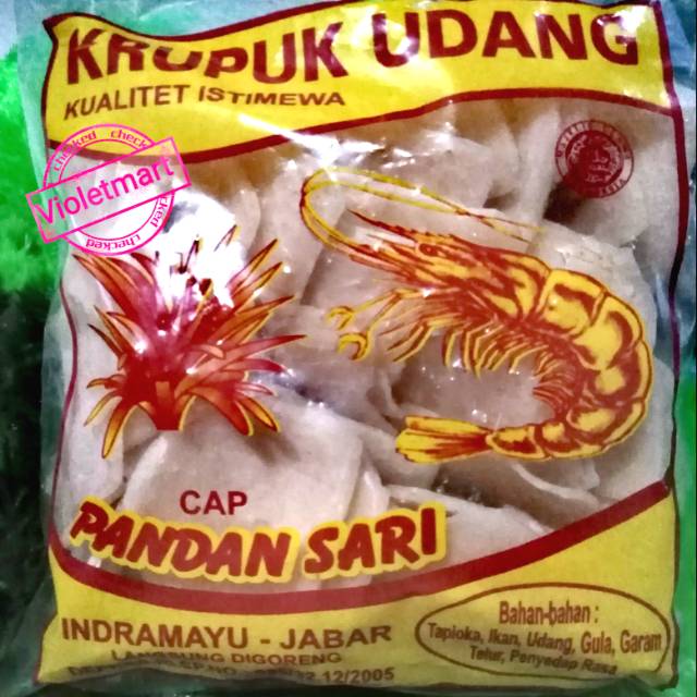 

KERUPUK UDANG PANDAN SARI MENTAH 250G KHAS INDRAMAYU CIREBON