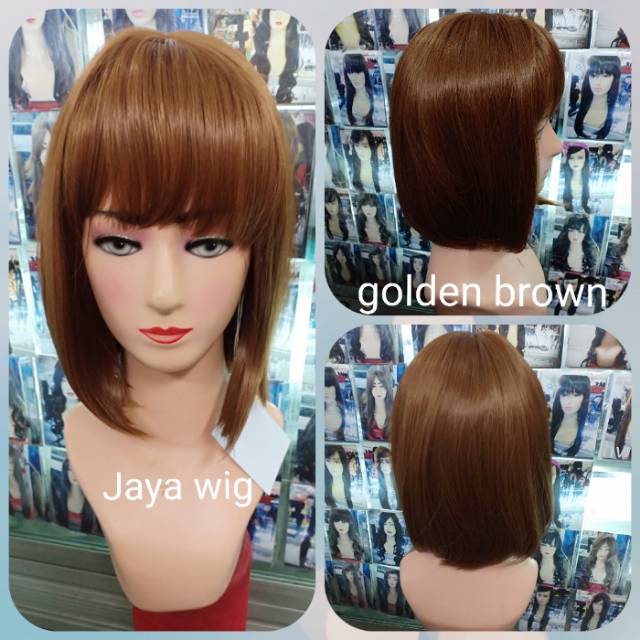 Wig Bob Pendek Rambut Palsu Wanita lurus Pendek