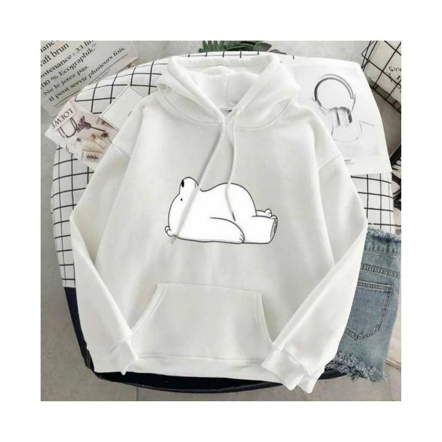 SLEEP THE BEAR HOODIE WANITA - ATASAN TEBAL LUCU TERLARIS