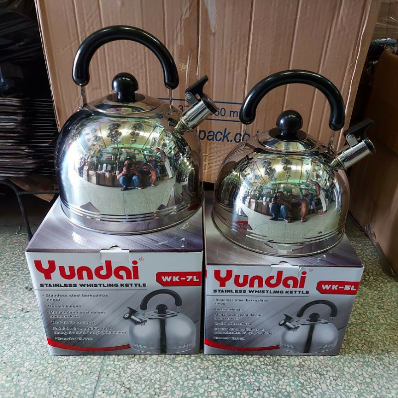 Teko   ,  AIR  ,  Bunyi Siul Yundai  5  &amp; 7 LITER  , Stainless Steel Ketel Whistling