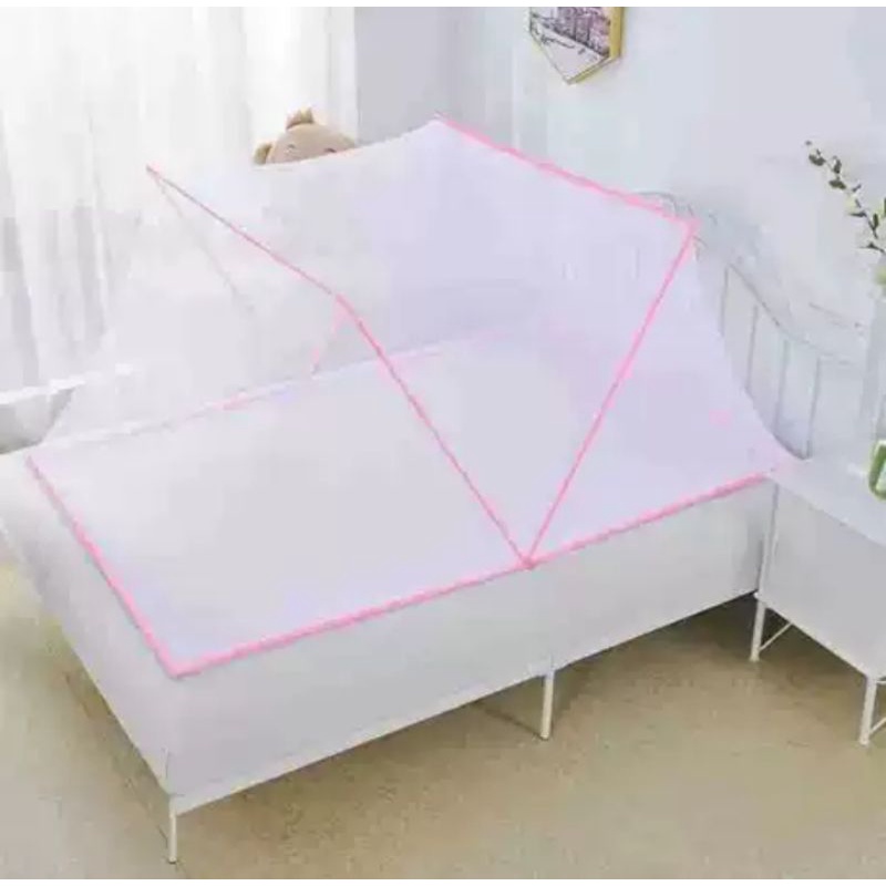 Kelambu Tidur Klambu Lipat Portable Kotak Persegi Modern Murah Perlengkapan Kamar dilengkapi Sarung 