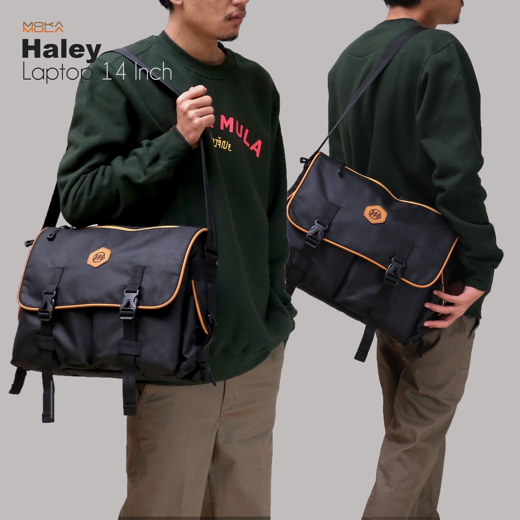 Tas Selempang Pria Model Messenger Bag Muat Laptop 15&quot; Original - Halley Mokamula