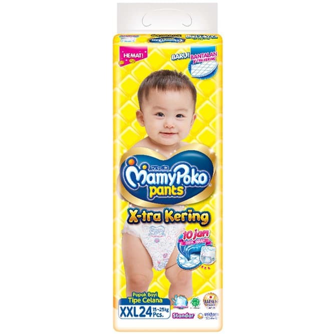 Mamypoko pants x-tra xtra kering extra XXL24 mamy poko XXL 24 diapers celana pants popok sekali pakai baby pants lovelymama lovelymama411