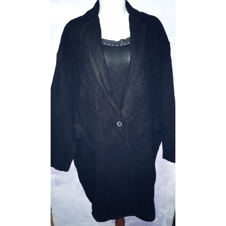 coat wool hitam jumbo