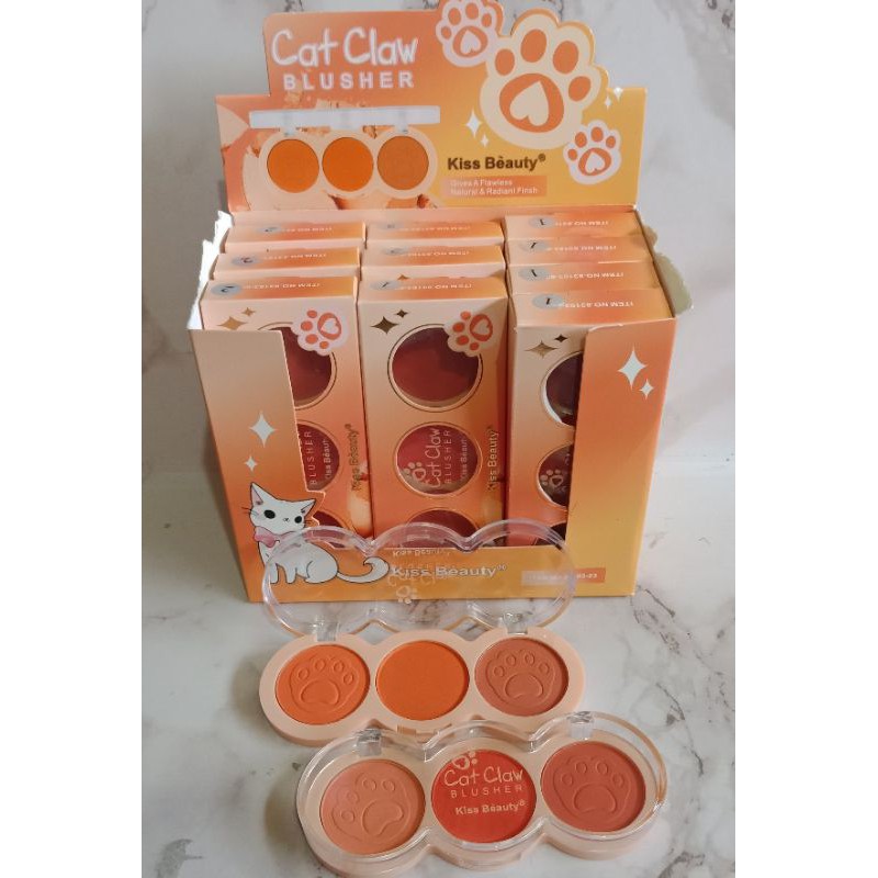 TERMURAH  Blush on+highlighter Cat Claw Kiss Beauty isi 3 | Donut isi 2 Super Besar No.83103-03 | 83108-03