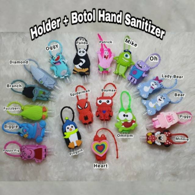 Holder Cartoon &amp; Botol Kosong Hand Sanitizer
