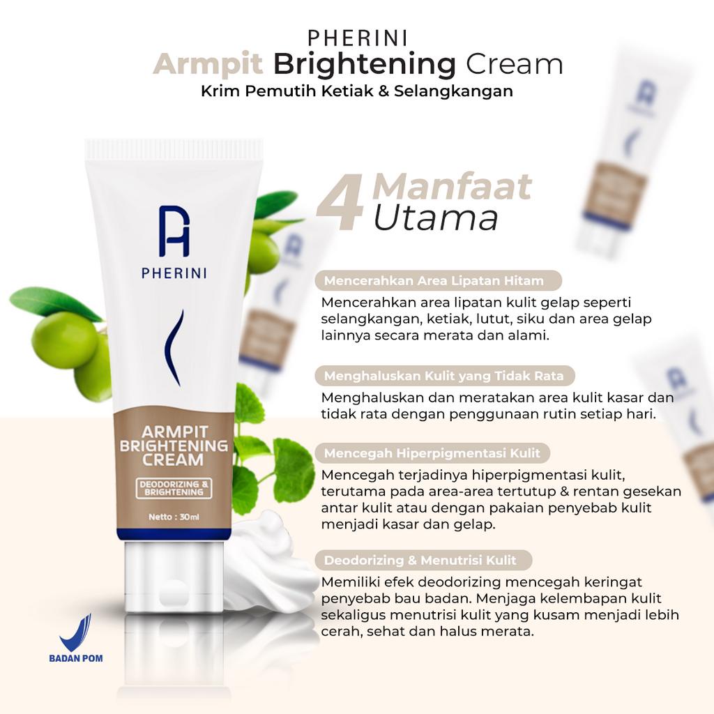 PHERINI Underarm Armpit Brightening Cream 30ml + Dell Acne Gel Acne Spot Treatment Totol Jerawat 15ml