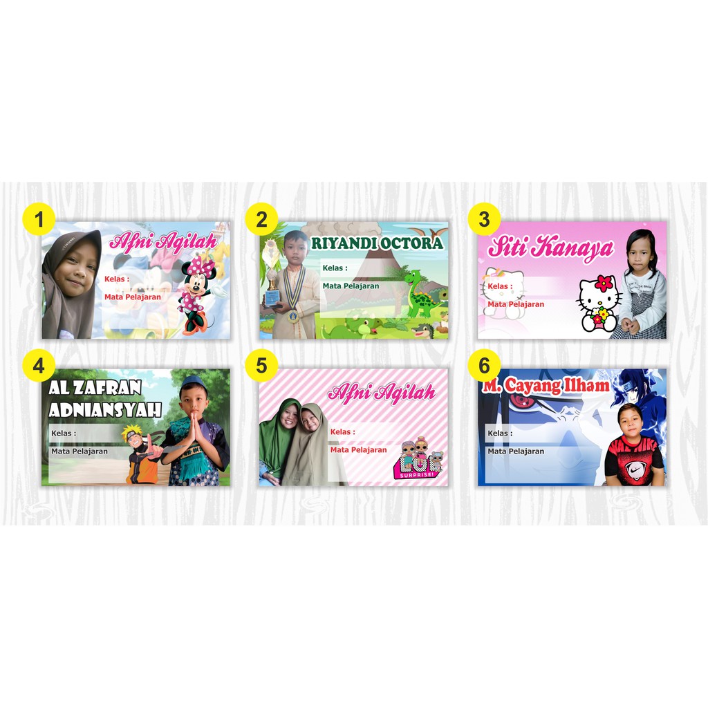 

Stiker Nama Buku Custom Foto